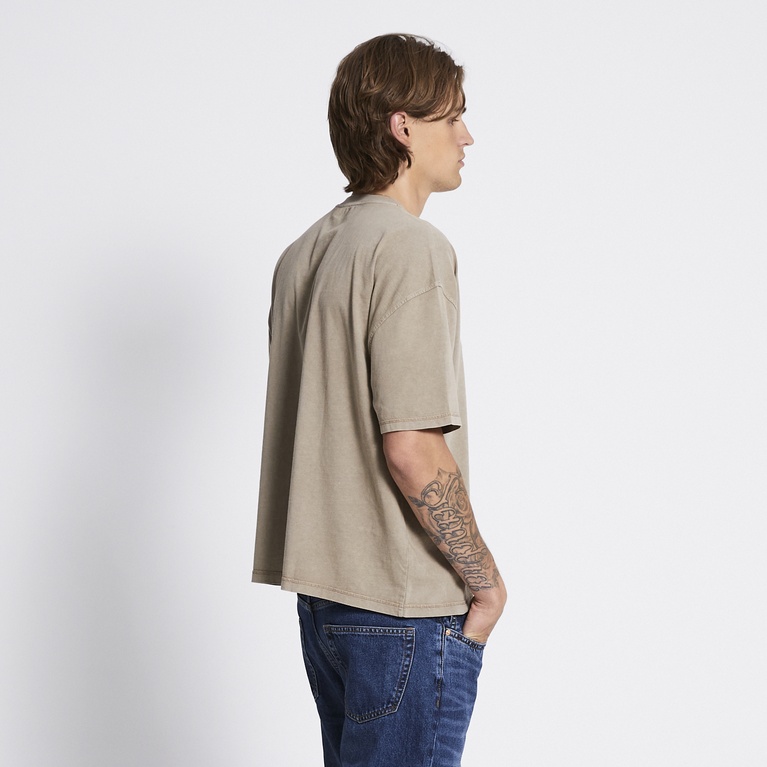 Washed boxy tee "Mikael Washed" Brown